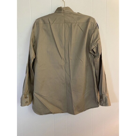 Vintage US Army Air Forces Shirt Mens Large WWII Patch Military Button Up 40s - Picture 2 of 5